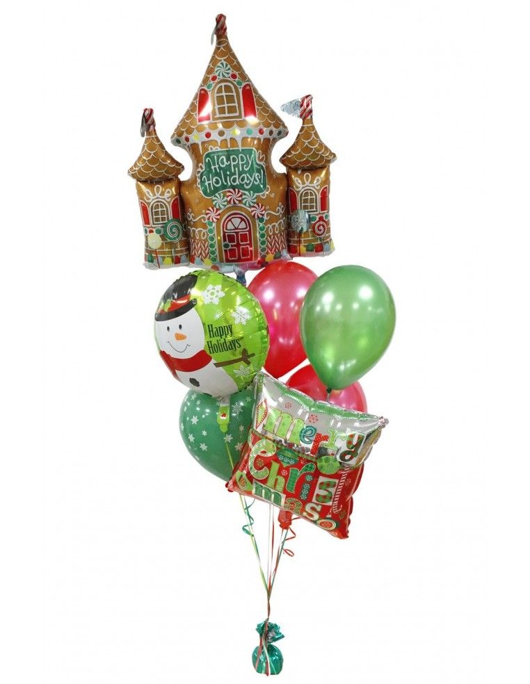 Ramo de Globos para Navidad Castillo de Galleta