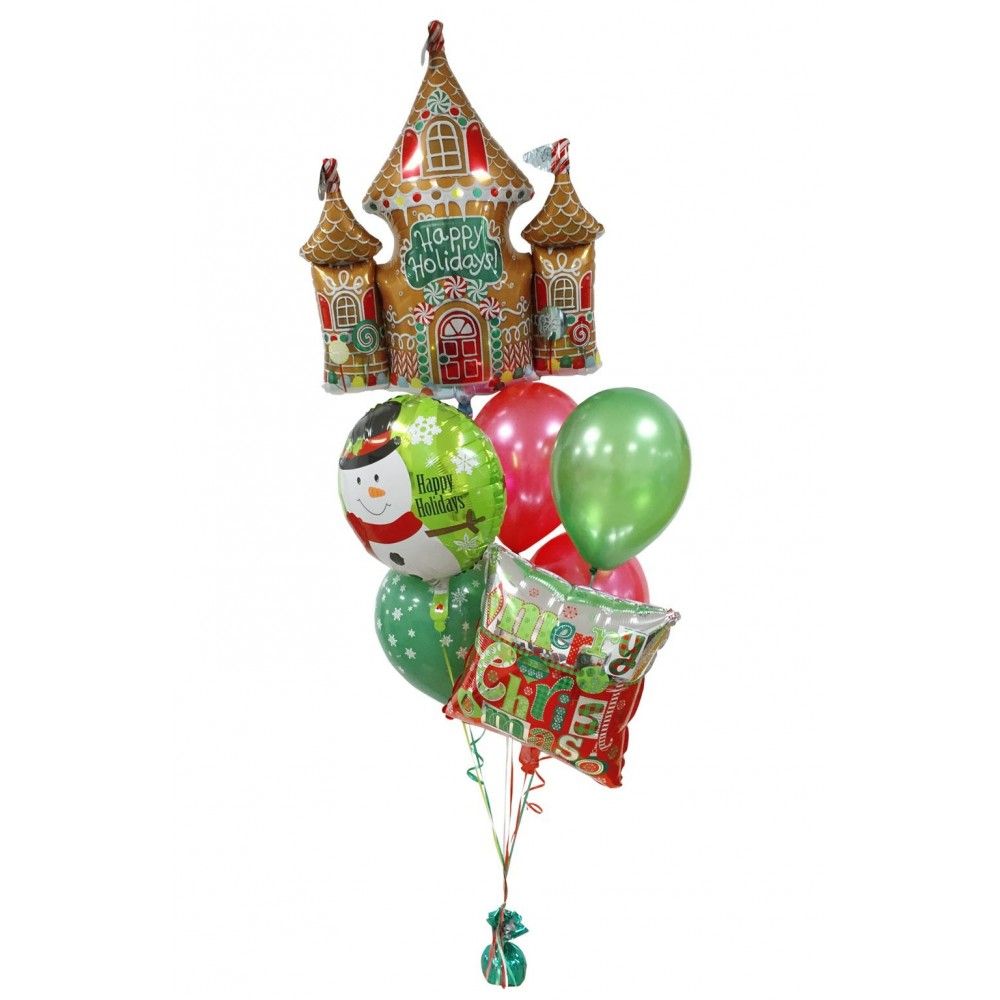 Ramo de Globos para Navidad Castillo de Galleta