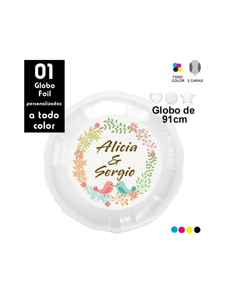 01 Globos Gigante Personalizado de Foil de 91cm Todo Color