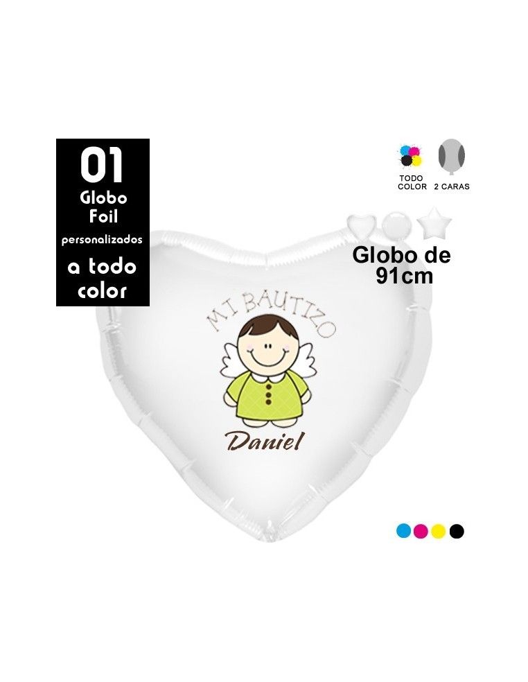 01 Globos Gigante Personalizado de Foil de 91cm Todo Color