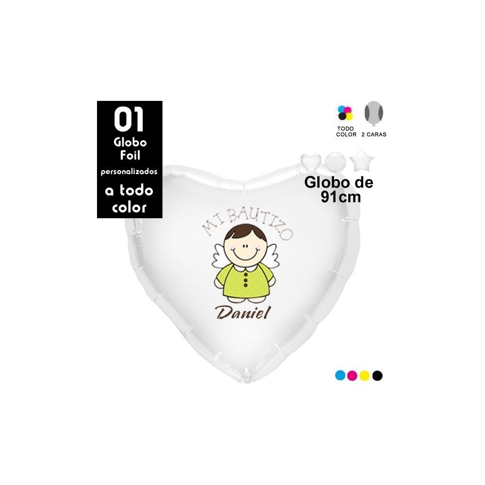 01 Globos Gigante Personalizado de Foil de 91cm Todo Color