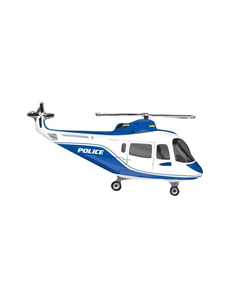 Globo Helicoptero Policia - Forma 84cm Foil Poliamida - A3044102