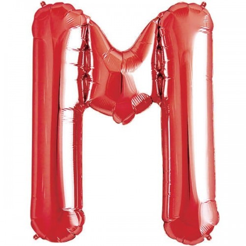 Globo Letra M de 86cm Roja - Foil Poliamida - NSB00234