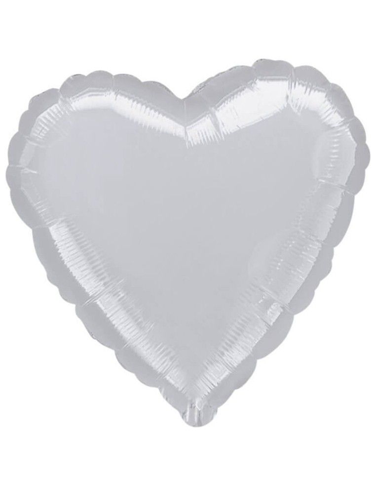 Globo Corazon 45cm Plata - Foil Poliamida - A1057602