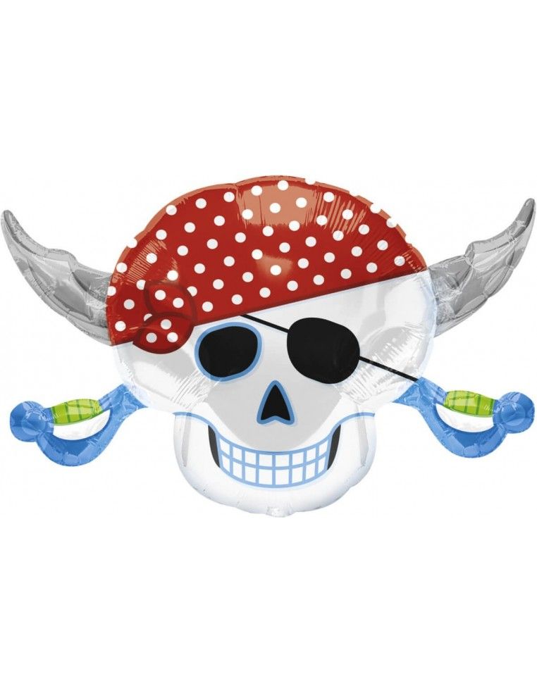Globo Pirate Party Skull - Forma 46x71cm Foil Poliamida -A11822201