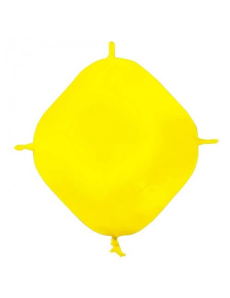 Globos Latex Cuadrado 4 Nudos 25x25cm Pastel Amarillo PL02