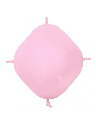 Globos Latex Cuadrado 4 Nudos 25x25cm Pastel Rosa PL06