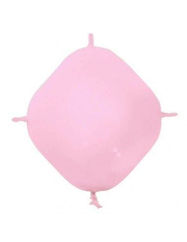 Globos Latex Cuadrado 4 Nudos 25x25cm Pastel Rosa PL06