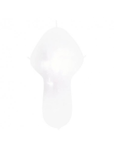 Globos Latex Cuerpo 4 Nudos 45x120hcm Pastel Blanco PL01