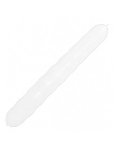 Globos Latex Alargados Gigantes 2 Nudos 30x250hcm Pastel Blanco PL01