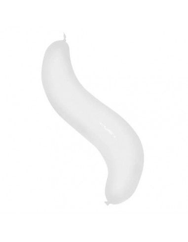 Globos Latex Alargados Wave Doble Nudo 110cm Pastel Blanco PL01