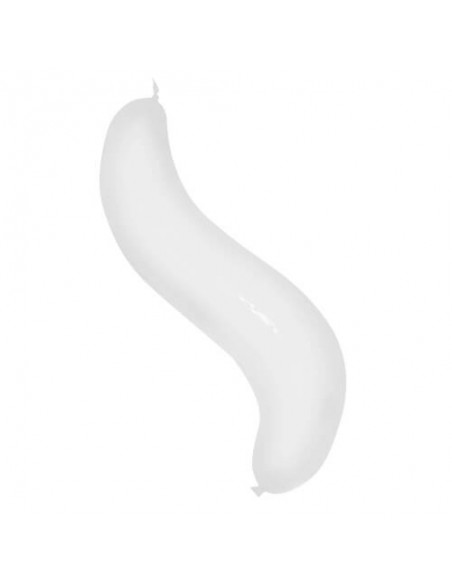 Globos Latex Alargados Wave Doble Nudo 110cm Pastel Blanco PL01