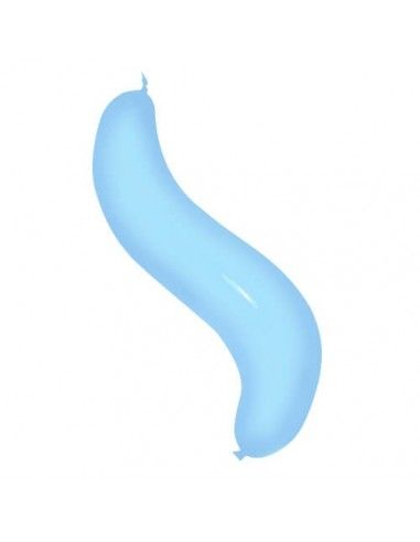 Globos Latex Alargados Wave Doble Nudo 110cm Pastel Celeste PL09