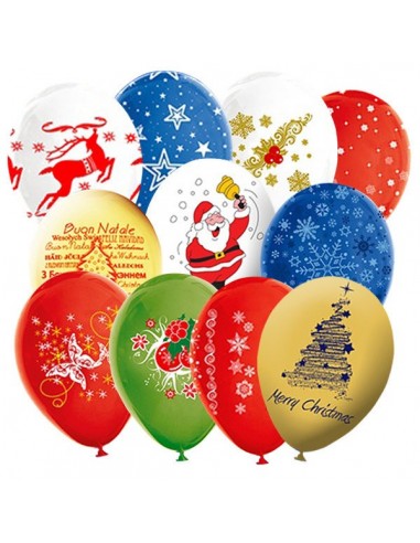 Globos para Navidad Surtidos Latex Redondo 30cm