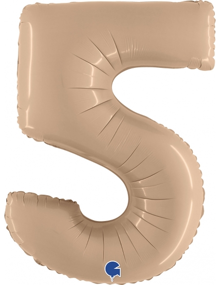 Globo Numero 5 Satin Nude 100cm