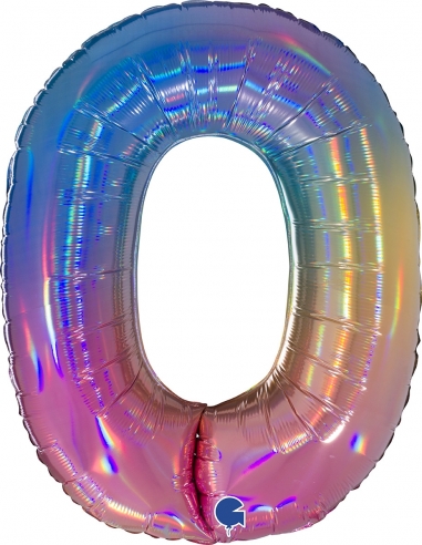 Globo Numero 0 Arcoiris 100cm