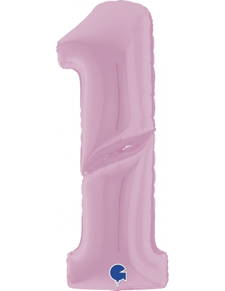 Globo Numero 1 Rosa Pastel 162cm