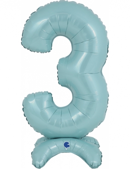 Globo Numero Standup 3 Azul Baby 64cm