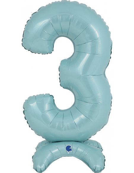 Globo Numero Standup 3 Azul Baby 64cm
