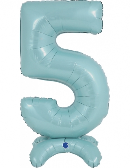 Globo Numero Standup 5 Azul Baby 64cm