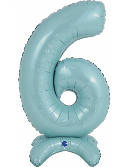 Globo Numero Standup 6 Azul Baby 64cm