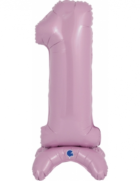 Globo Numero Standup 1 Rosa Baby 64cm