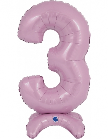 Globo Numero Standup 3 Rosa Baby 64cm