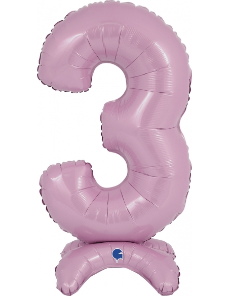 Globo Numero Standup 3 Rosa Baby 64cm