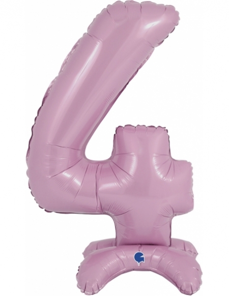 Globo Numero Standup 4 Rosa Baby 64cm