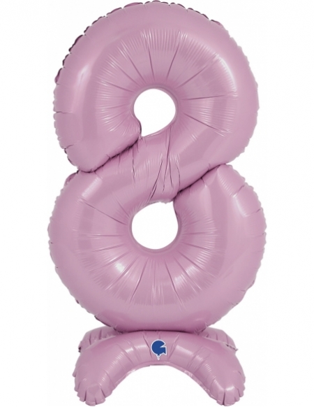 Globo Numero Standup 8 Rosa Baby 64cm