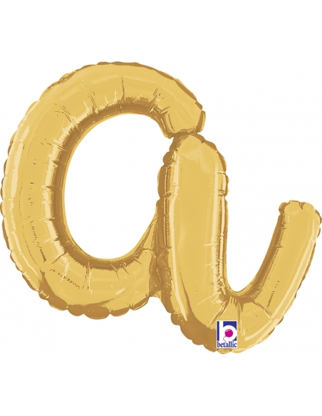 Globo Letra Cursiva A Oro 36cm