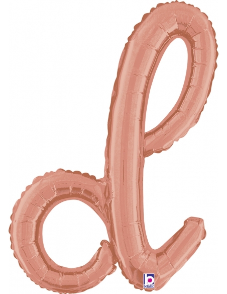 Globo Letra Cursiva D Oro Rosa 36cm