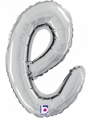Globo Letra Cursiva E Plata 36cm