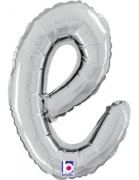 Globo Letra Cursiva E Plata 36cm