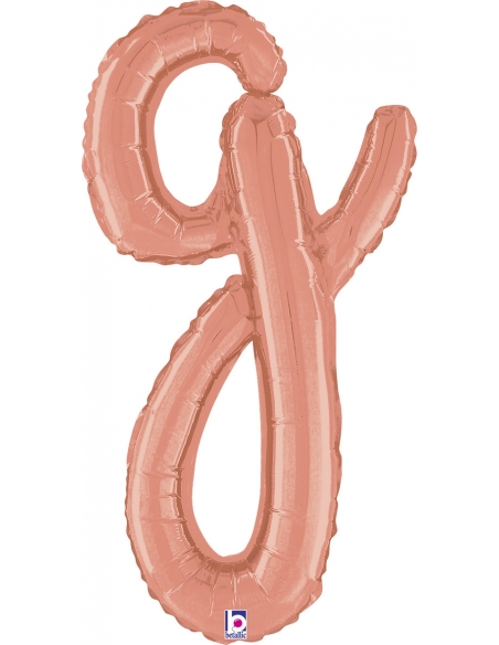 Globo Letra Cursiva G Oro Rosa 36cm