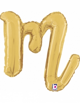 Globo Letra Cursiva M Oro 36cm