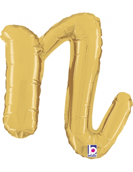 Globo Letra Cursiva N Oro 36cm