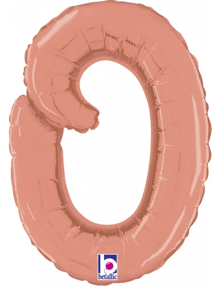 Globo Letra Cursiva O Oro Rosa 36cm