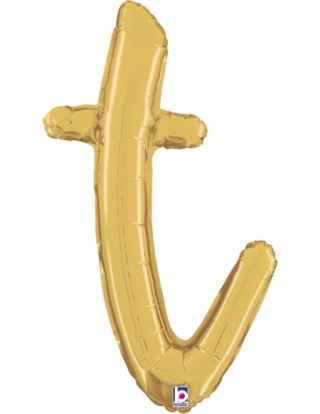 Globo Letra Cursiva T Oro 36cm