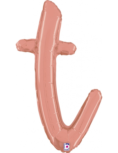 Globo Letra Cursiva T Oro Rosa 36cm