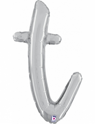 Globo Letra Cursiva T Plata 36cm
