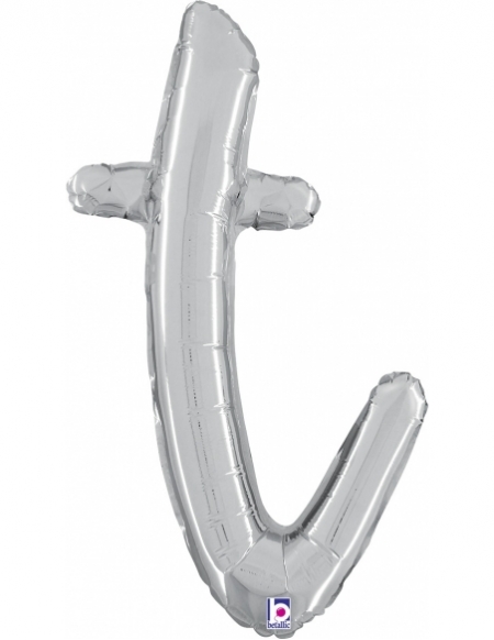 Globo Letra Cursiva T Plata 36cm