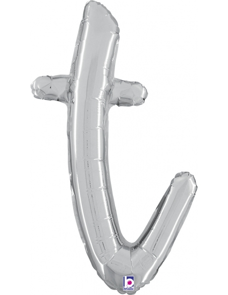 Globo Letra Cursiva T Plata 36cm
