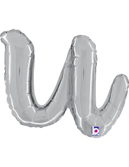 Globo Letra Cursiva U Plata 36cm