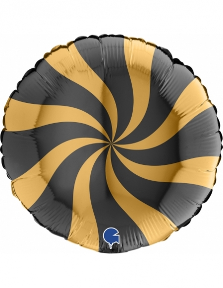 Globo Redondo Swirly 45cm Oro-Negro