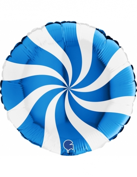 Globo Redondo Swirly 45cm Blanco-Azul