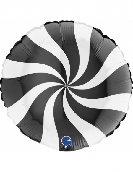 Globo Redondo Swirly 45cm Blanco-Negro