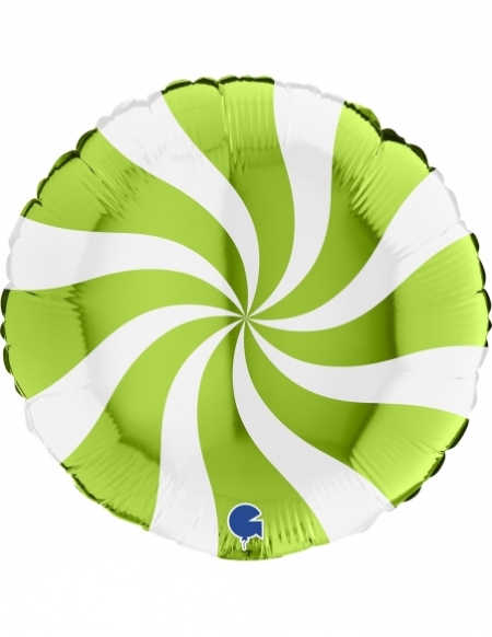 Globo Redondo Swirly 45cm Blanco-Verde Lima