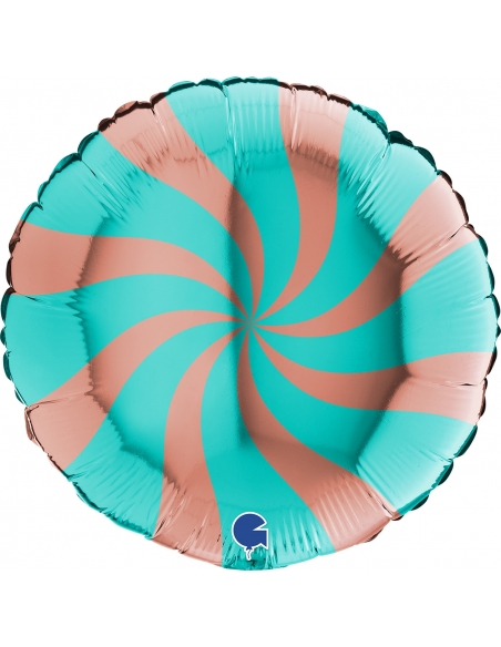 Globo Redondo Swirly 45cm Oro Rosa-Tiffany