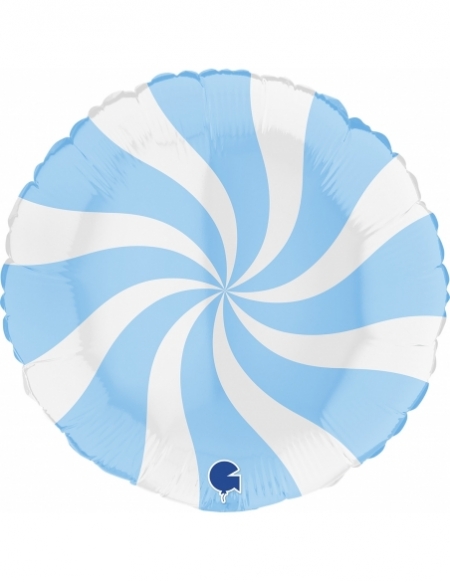 Globo Redondo Swirly 45cm Blanco-Azul Mate